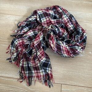 Cranberry Plaid Lucky Brand Autumn Scarf